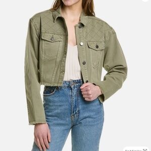 Splendid Cropped Denim Jacket in Green